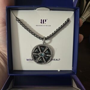 Stylish Silver and Blue Pendant Necklace